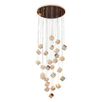 Crystal Cube Chandelier Ceiling Light for Stairs