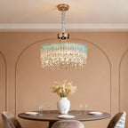 Luxury Crystal Glass Fringe Chandelier - Elegant Ceiling Light
