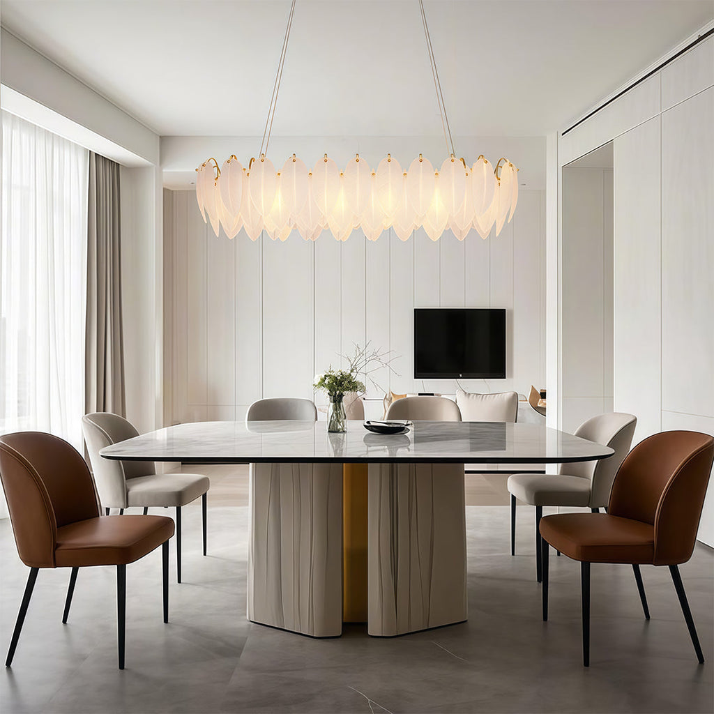 Modern Luxury Glass Feather Chandelier Ceiling Light
