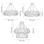 Modern Gold Leaf Round LED Chandelier - Elegant Metal Ceiling Light