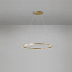 Modern Black LED Ring Chandelier - Aluminum Ceiling Light