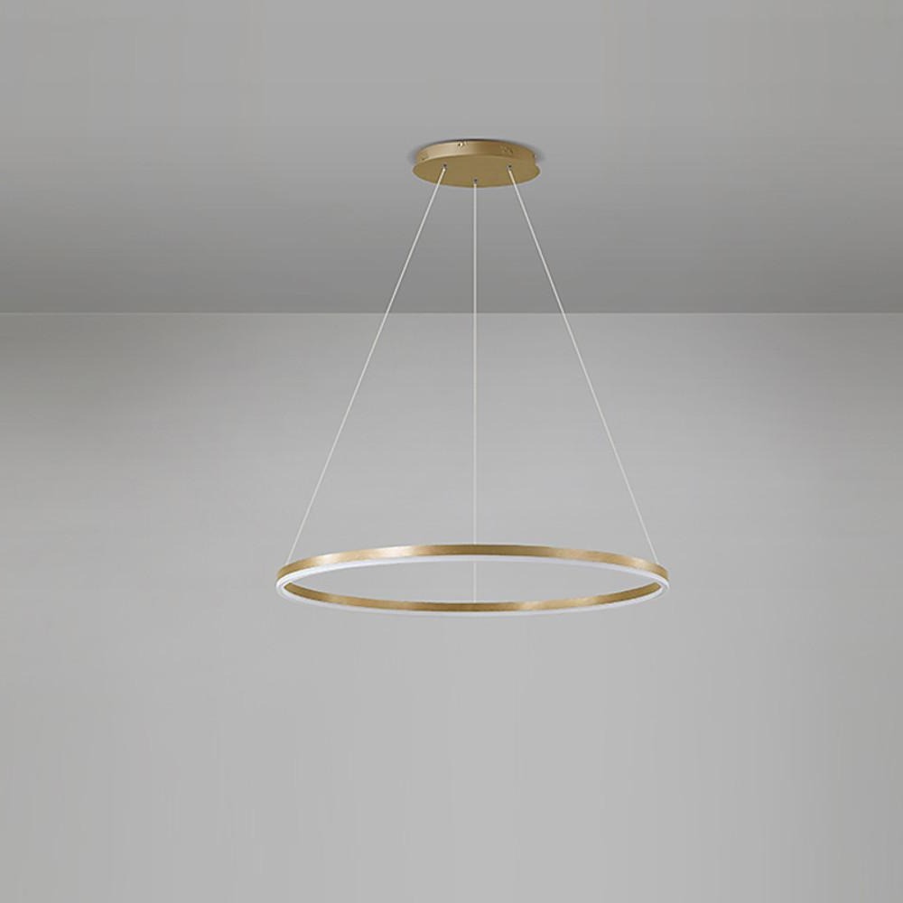 Modern Black LED Ring Chandelier - Aluminum Ceiling Light