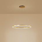 Modern Black LED Ring Chandelier - Aluminum Ceiling Light