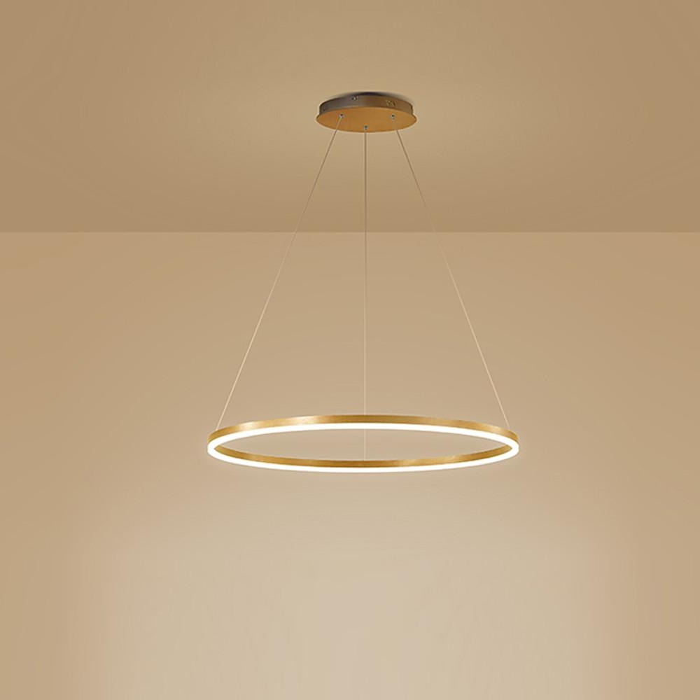 Modern Black LED Ring Chandelier - Aluminum Ceiling Light