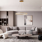 Modern Black LED Ring Chandelier - Aluminum Ceiling Light