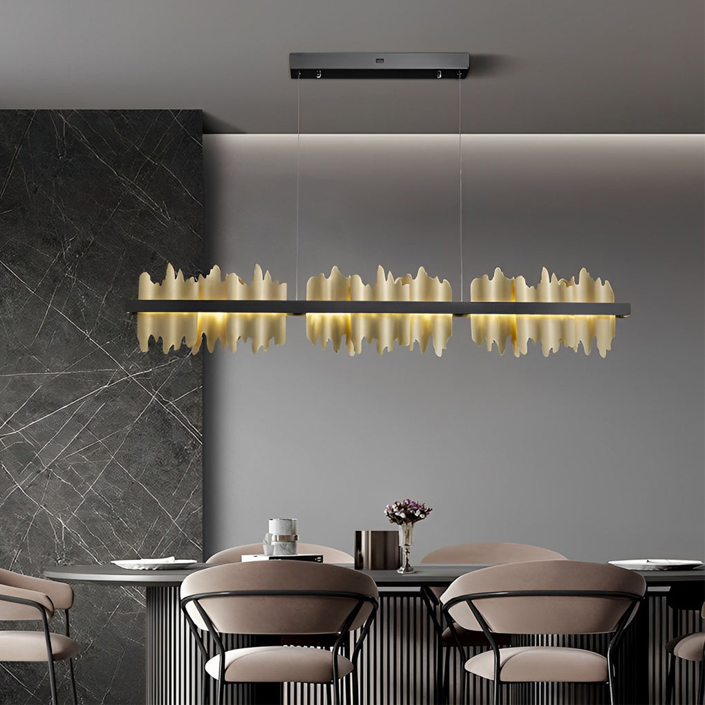 Modern Gold Mountain-Shaped LED Pendant Light