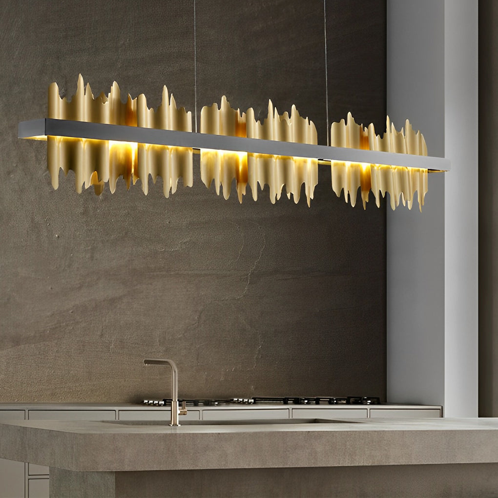 Modern Gold Mountain-Shaped LED Pendant Light