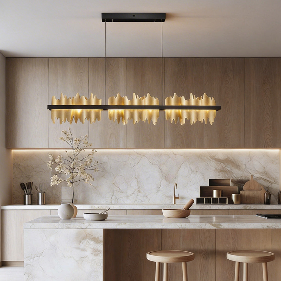 Modern Gold Mountain-Shaped LED Pendant Light