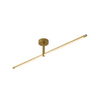 Minimalist Black and Gold LED Semi Flush Mount Ceiling Light