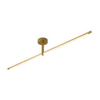 Minimalist Black and Gold LED Semi Flush Mount Ceiling Light