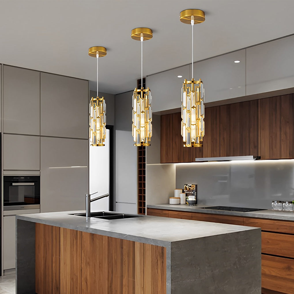 Mini Crystal Pendant Light - Elegant Island Ceiling Fixture