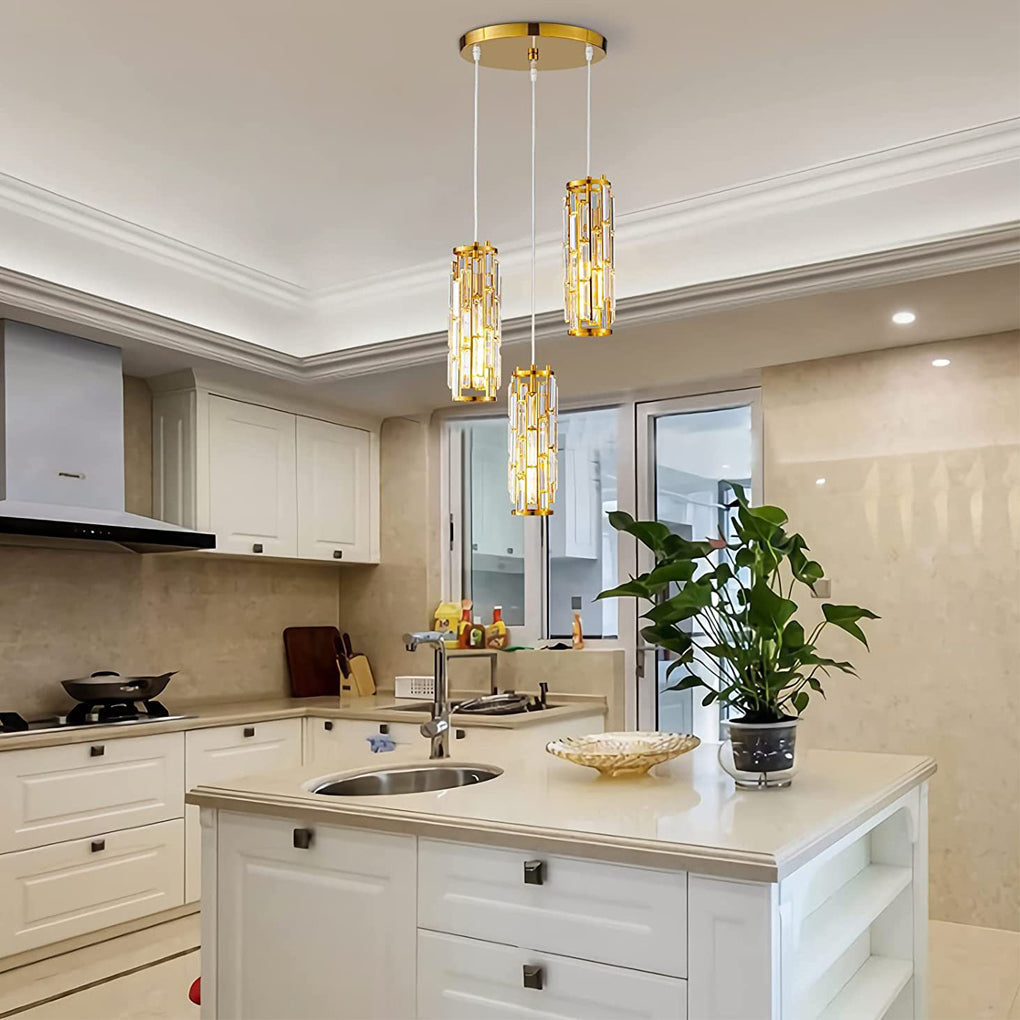 Mini Crystal Pendant Light - Elegant Island Ceiling Fixture