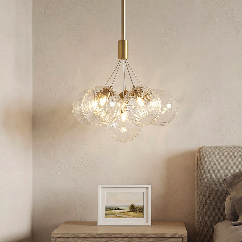 Minimalist Copper Bubble Chandelier - Modern Ceiling Light