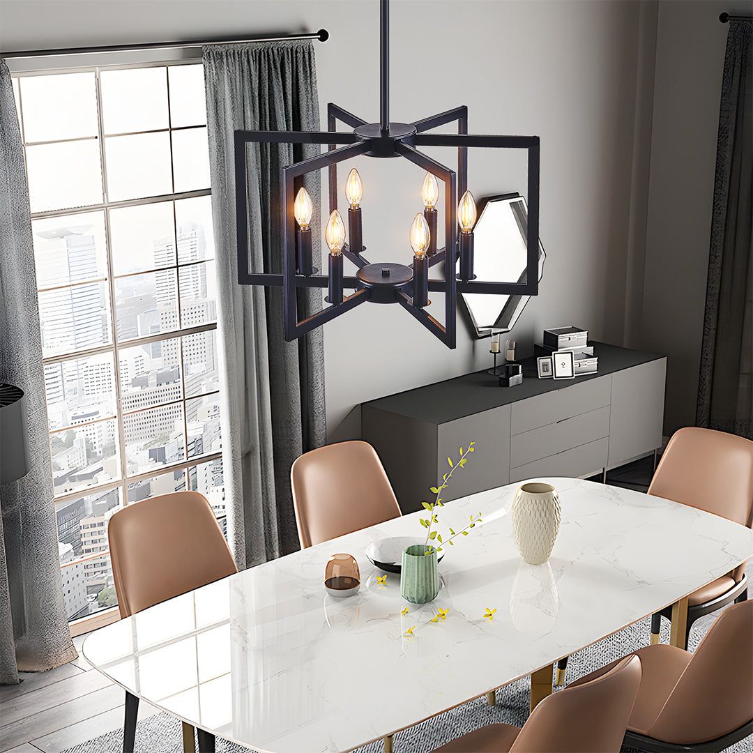 Industrial Multi-Head Candle Chandelier Ceiling Light