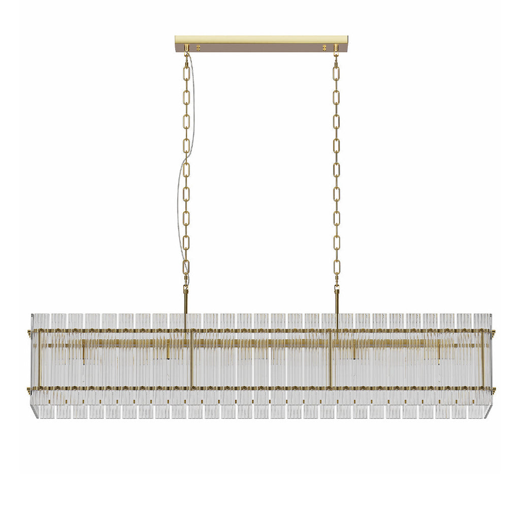 Luxury Iron Chandelier with Glass Lamp Shade - Elegant Ceiling Light