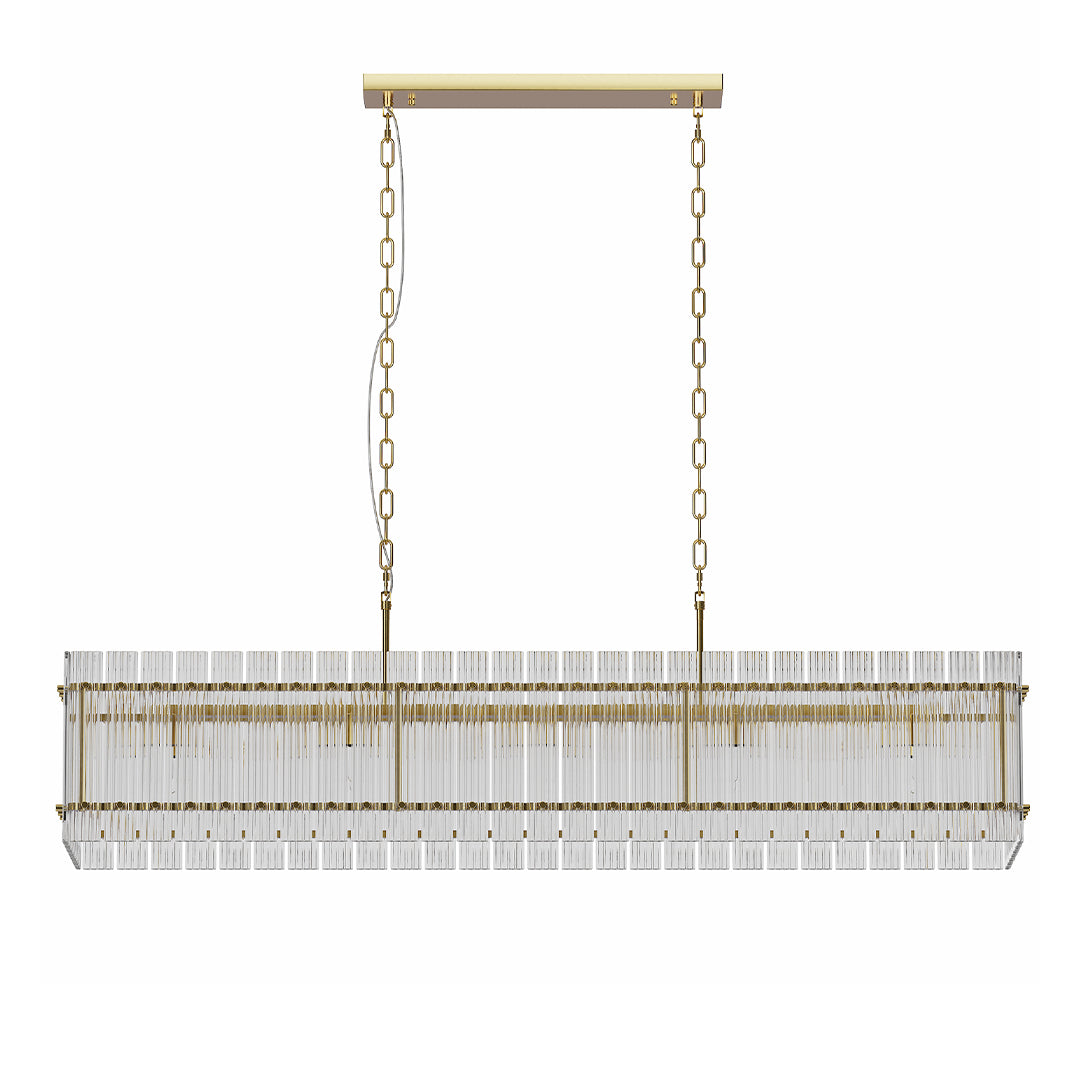 Luxury Iron Chandelier with Glass Lamp Shade - Elegant Ceiling Light