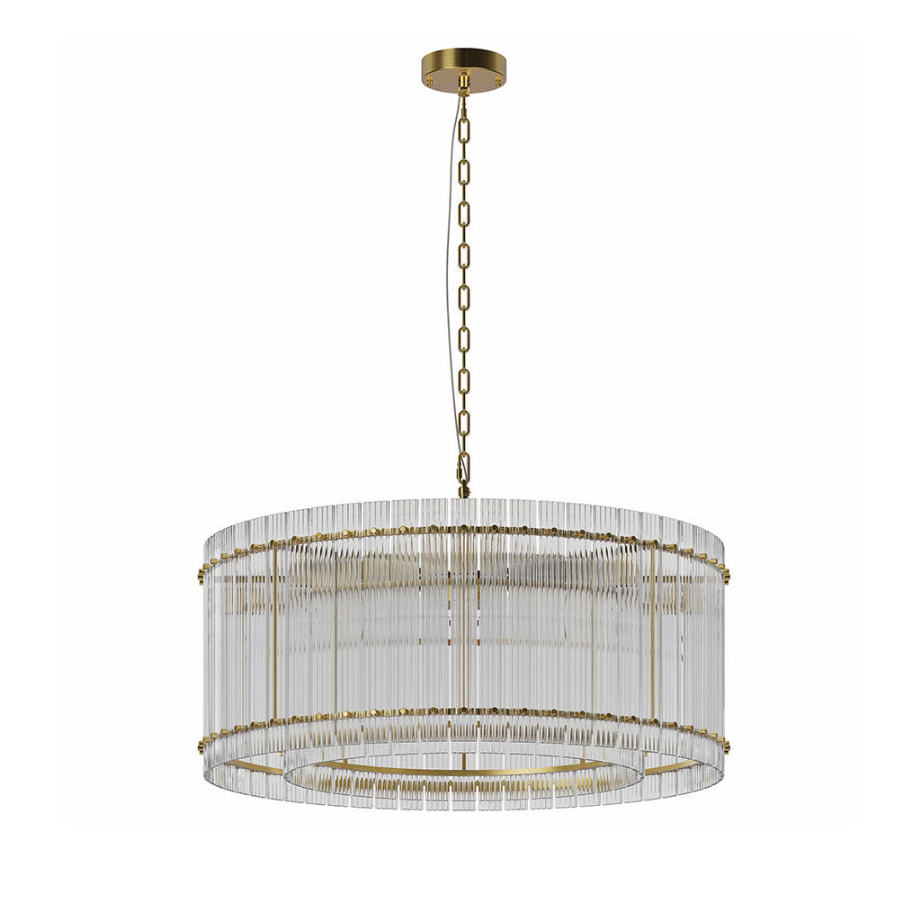 Luxury Iron Chandelier with Glass Lamp Shade - Elegant Ceiling Light