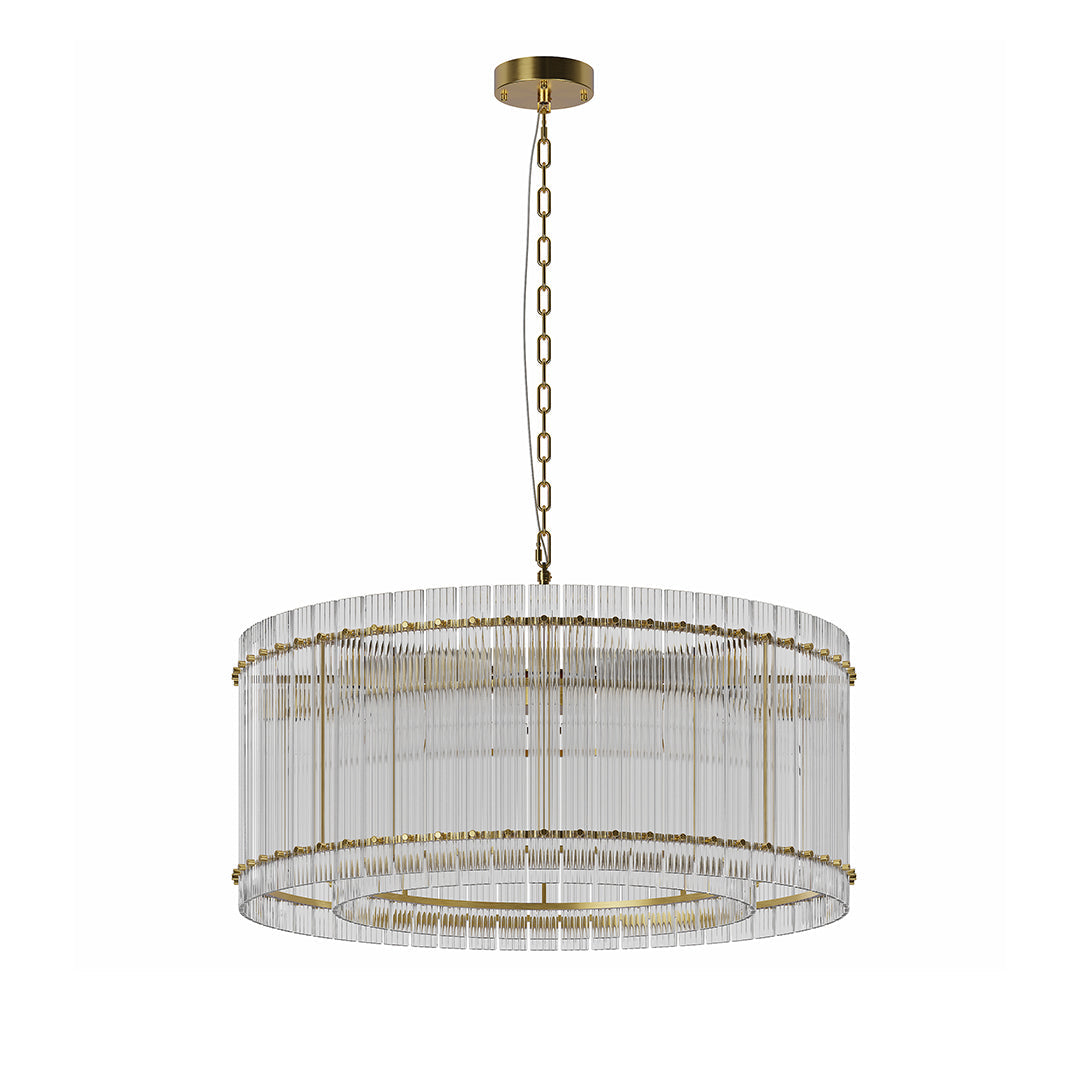 Luxury Iron Chandelier with Glass Lamp Shade - Elegant Ceiling Light