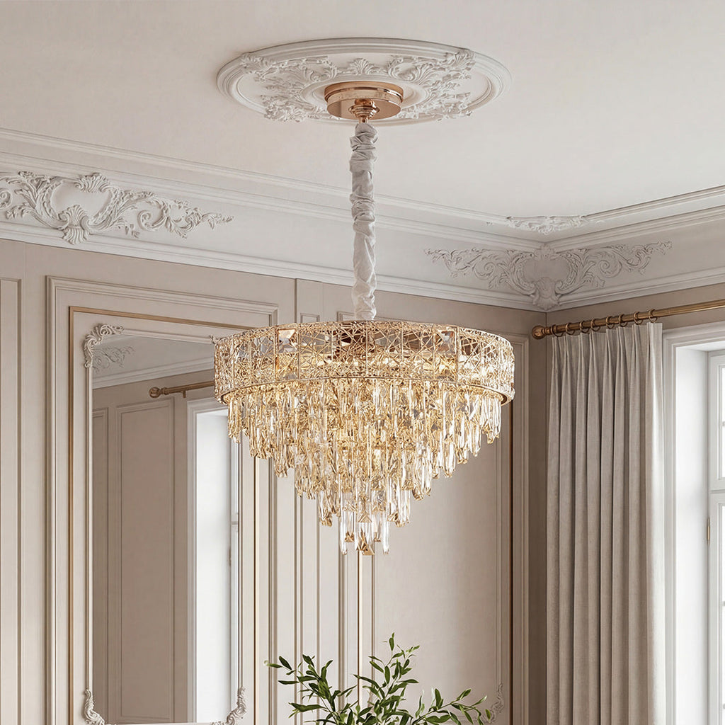 Luxury European Style Large Chandelier with Crystals - Elegant Ceiling Light