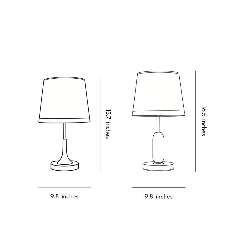 Modern Gold and White Iron Table Lamp with Fabric Shade
