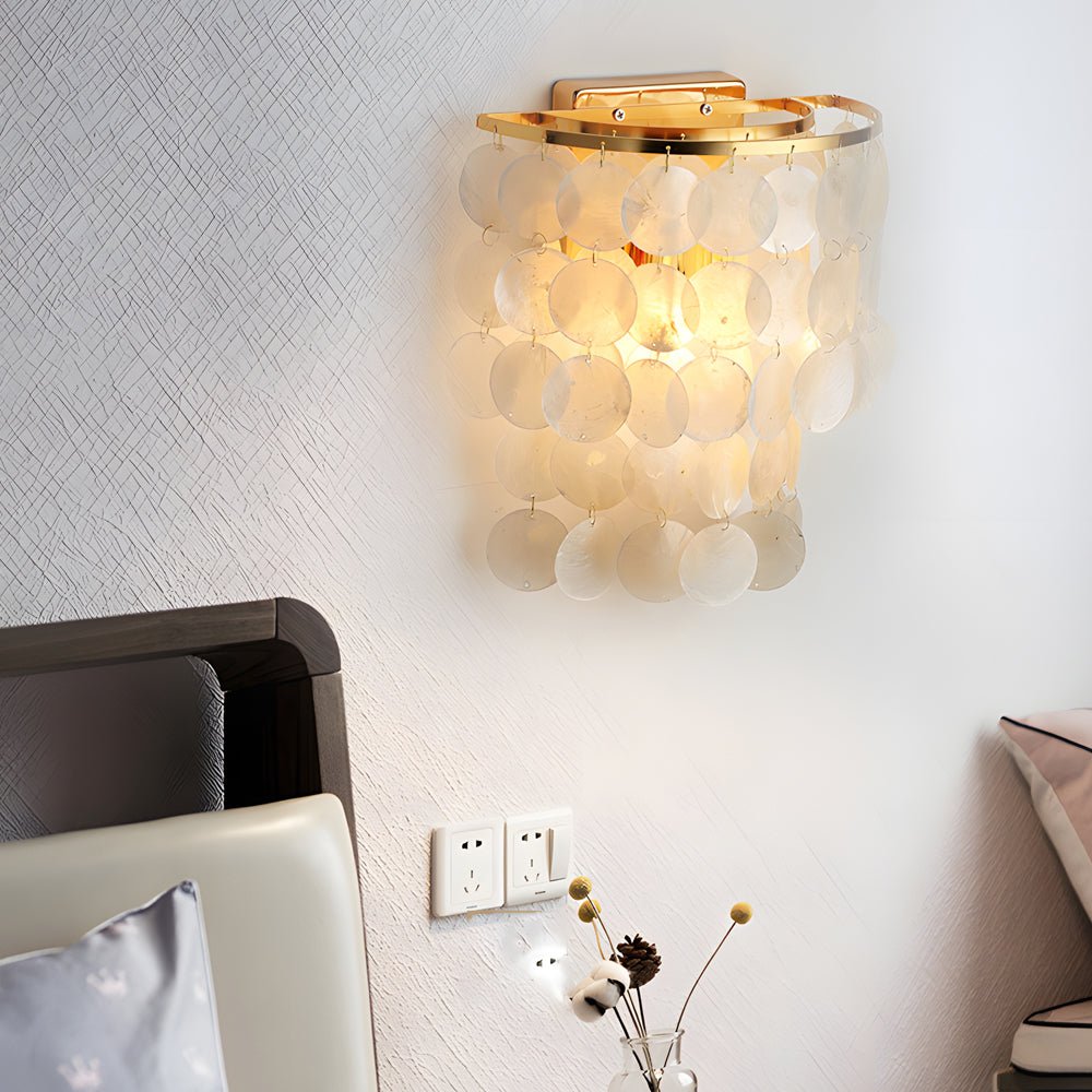Modern Coastal LED Capiz Shell Wall Sconces