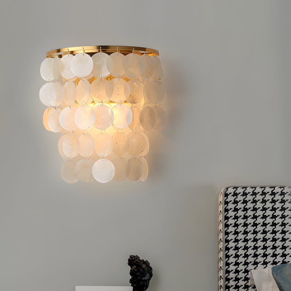Modern Coastal LED Capiz Shell Wall Sconces