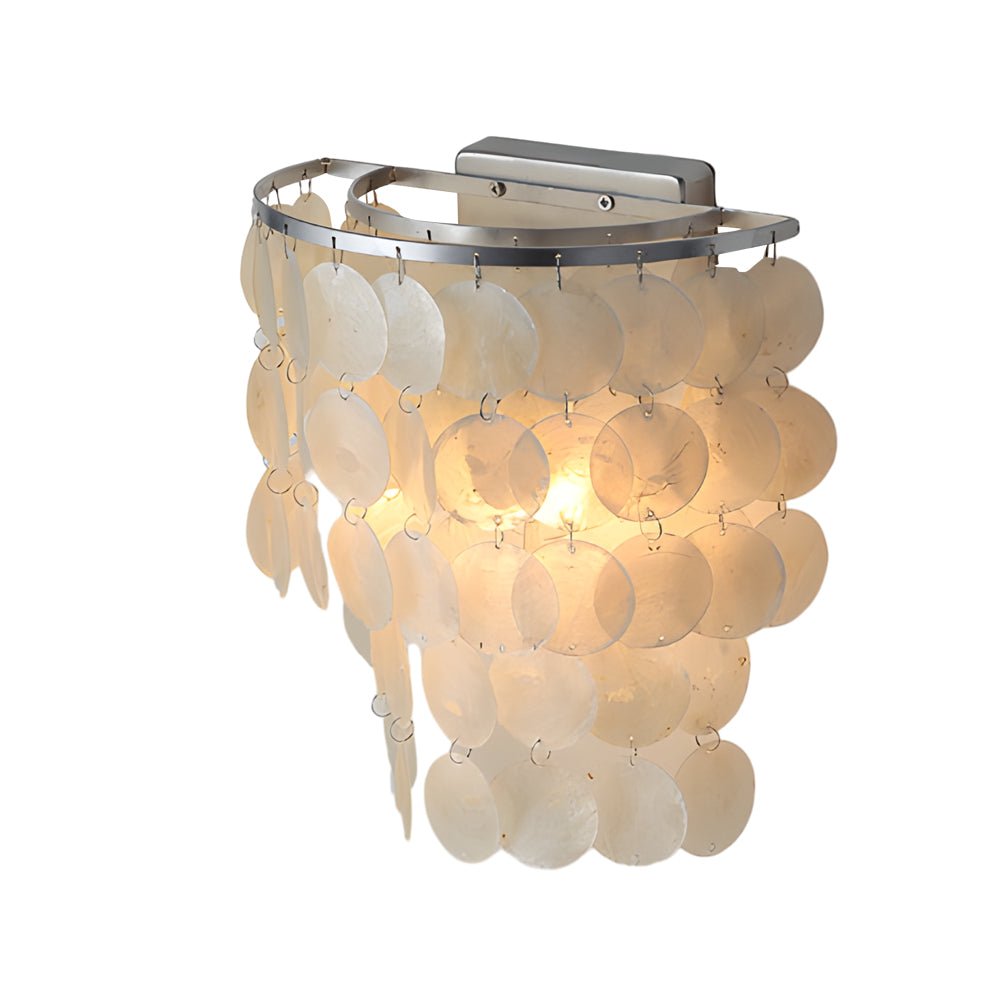 Modern Coastal LED Capiz Shell Wall Sconces