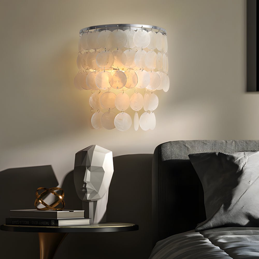 Modern Coastal LED Capiz Shell Wall Sconces