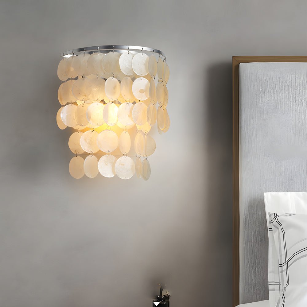 Modern Coastal LED Capiz Shell Wall Sconces