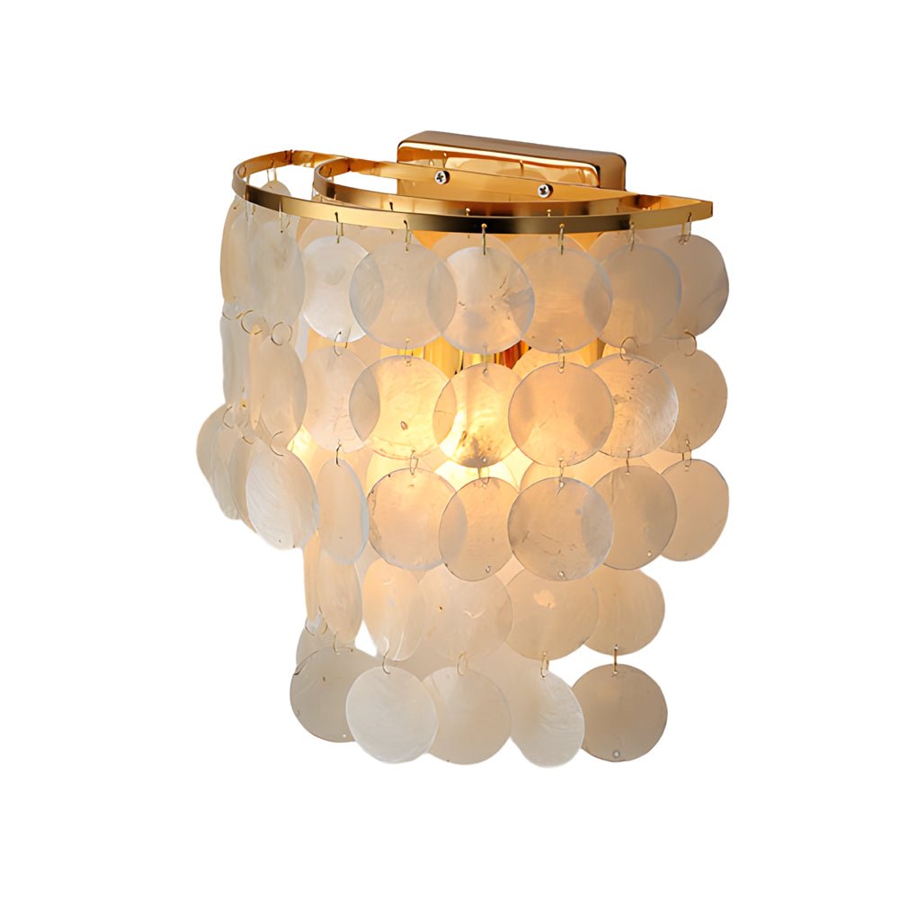 Modern Coastal LED Capiz Shell Wall Sconces