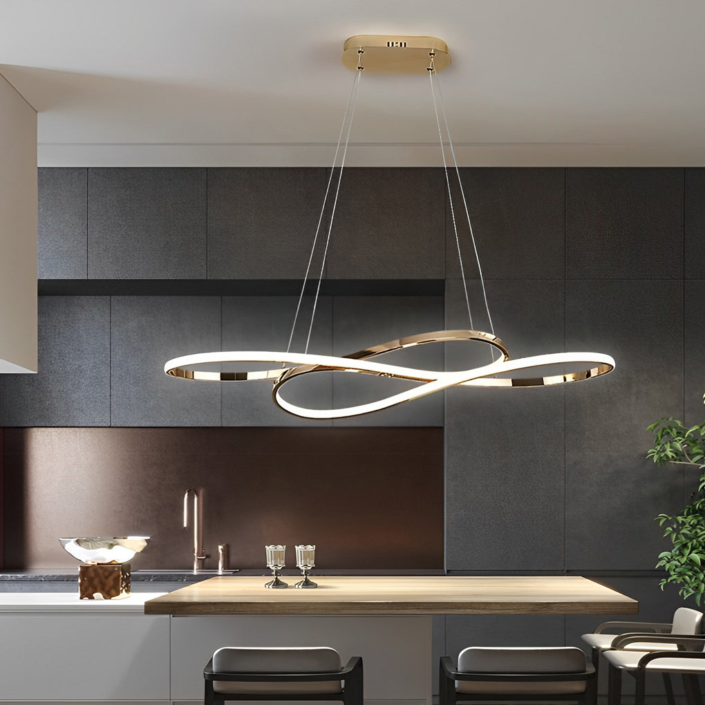 Modern LED Infinity Wave Chandelier - Elegant Ceiling Light