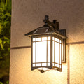 Retro LED Lantern Wall Sconce - Die-Cast Aluminum & Glass