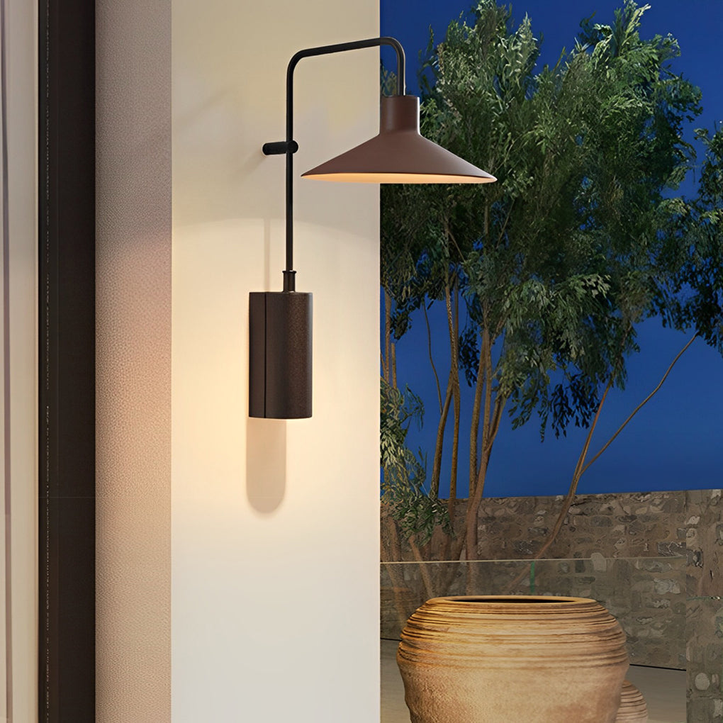 Modern Gooseneck Wall Lamp - Long Arm Outdoor Metal Light