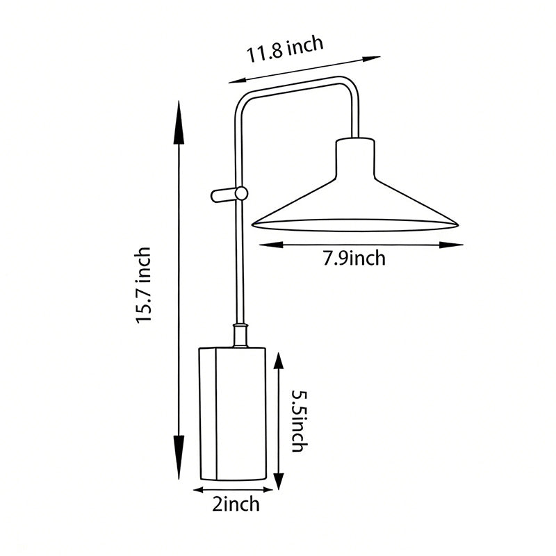 Modern Gooseneck Wall Lamp - Long Arm Outdoor Metal Light