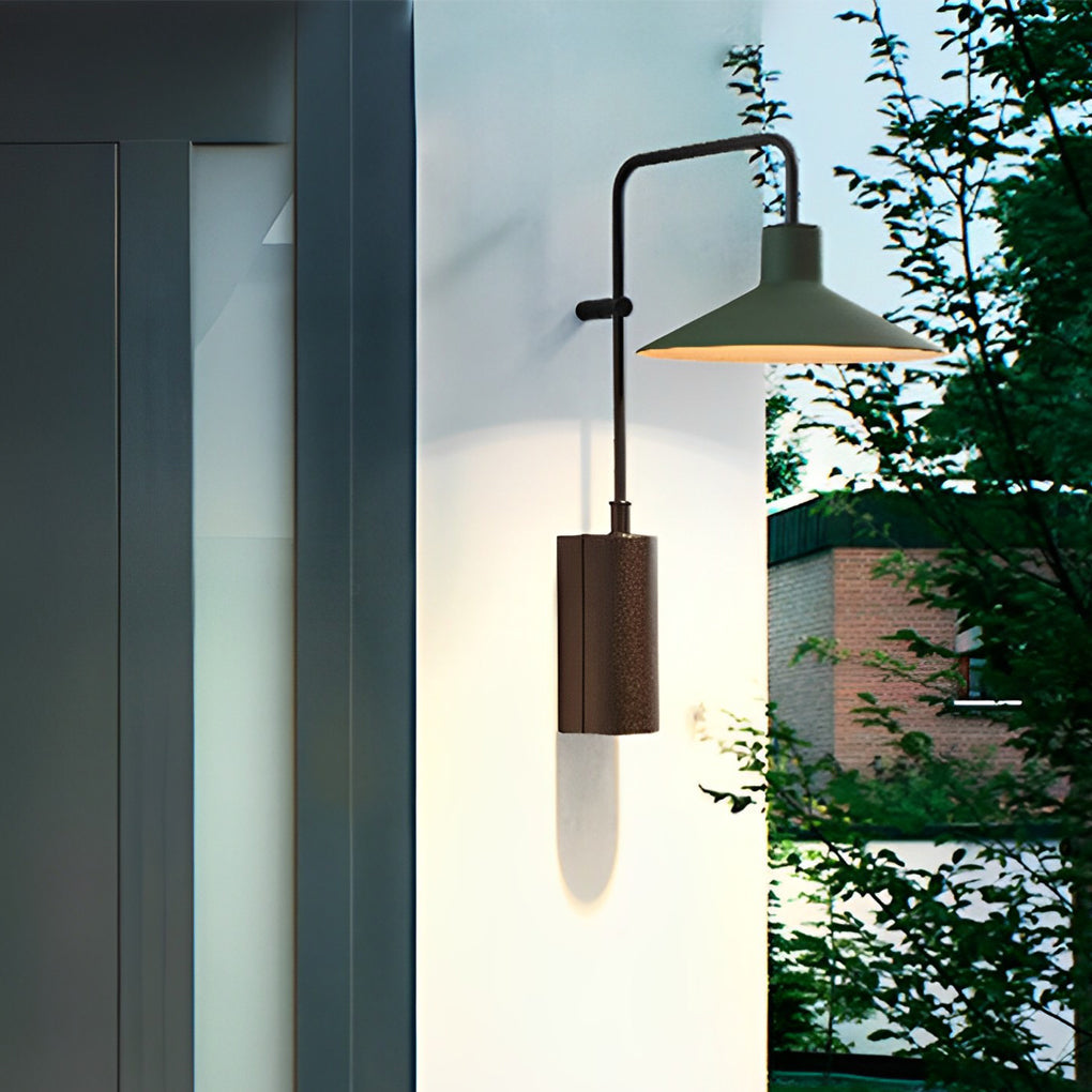 Modern Gooseneck Wall Lamp - Long Arm Outdoor Metal Light