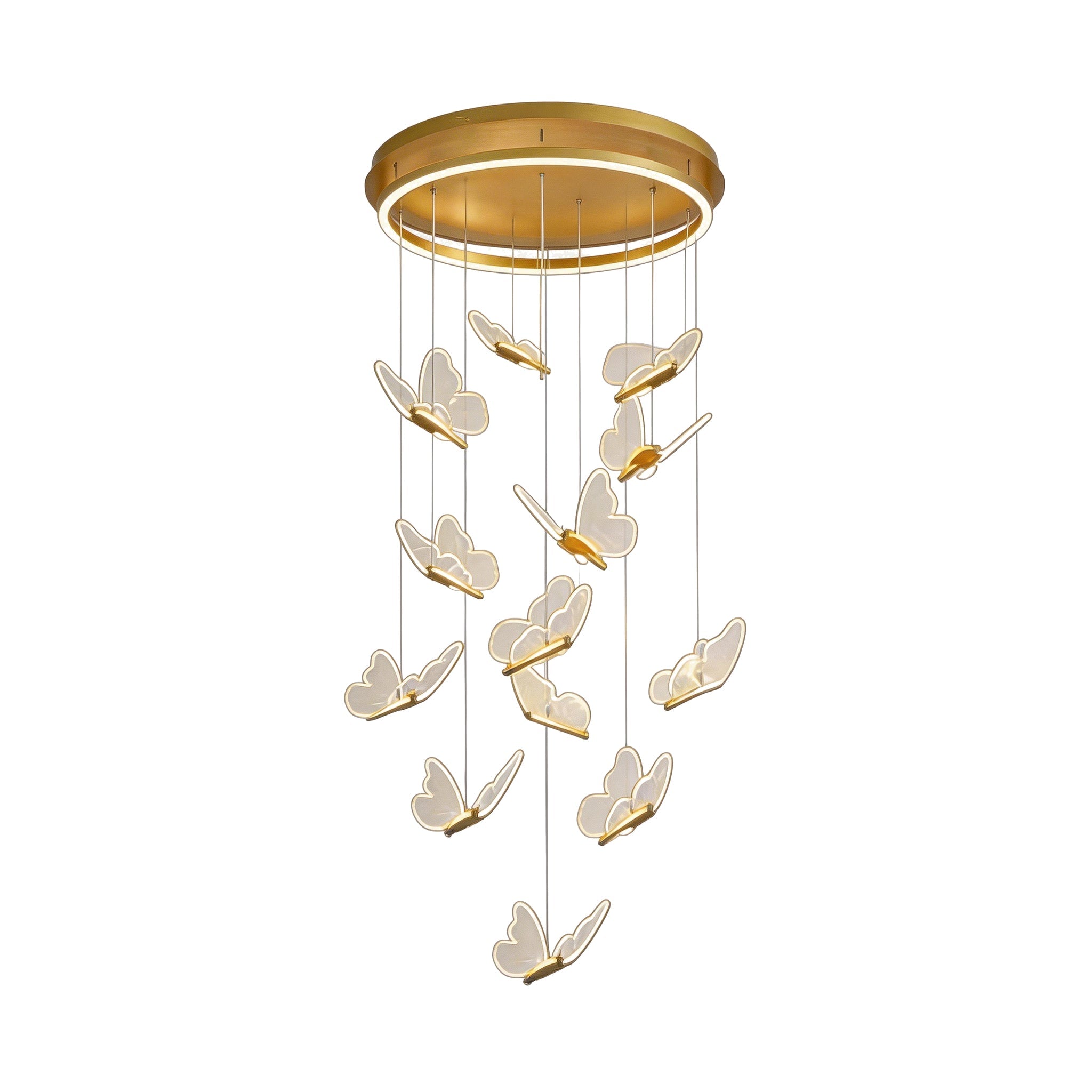 Modern Butterfly Chandelier - Metal and Acrylic Ceiling Light
