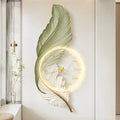 Rechargeable LED Wall Clock Light with Acrylic Feather Design