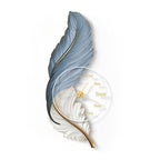 Rechargeable LED Wall Clock Light with Acrylic Feather Design