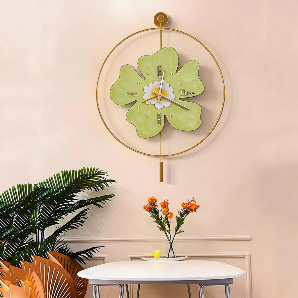 Floral LED Wall Clock with Remote Control