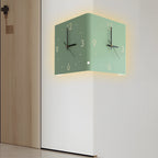 Modern Square Backlit Metal Wall Clock Lamp