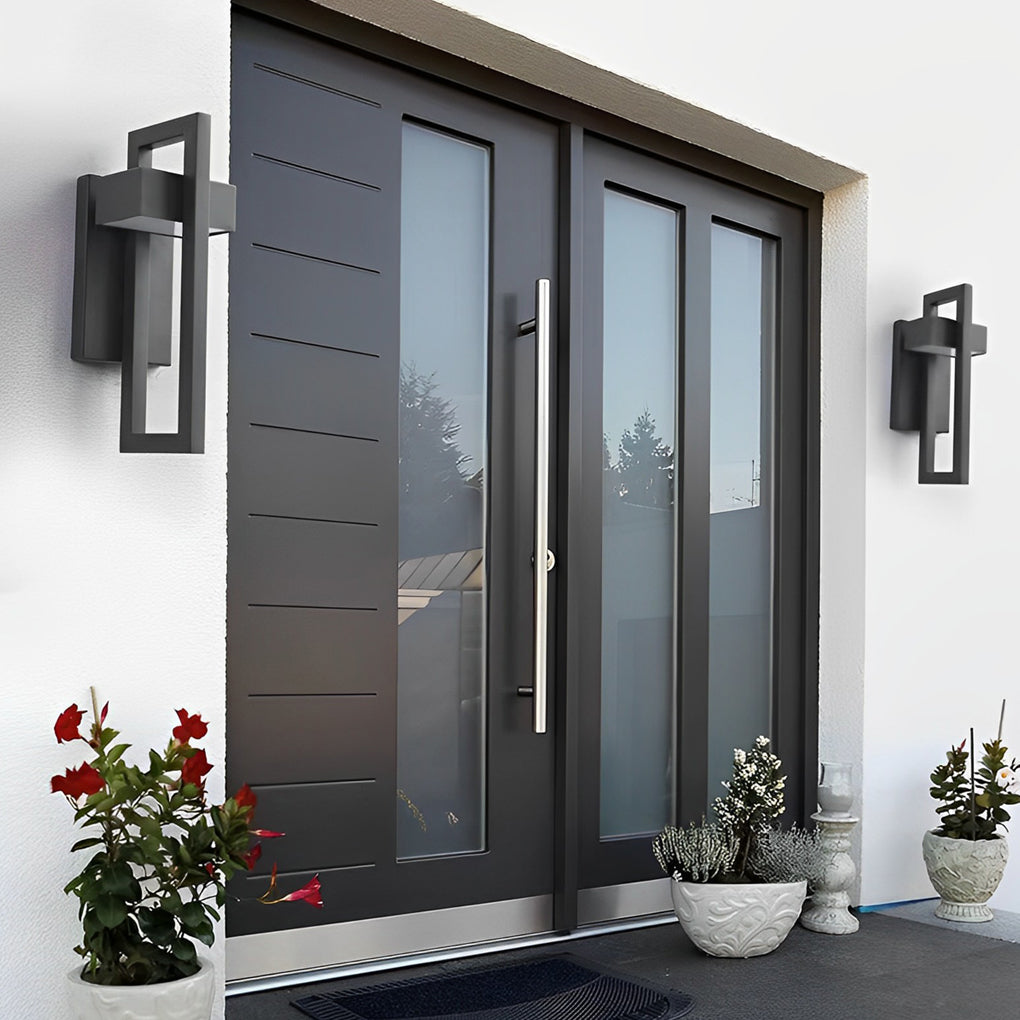 Modern Black Rectangular LED Outdoor Wall Sconce