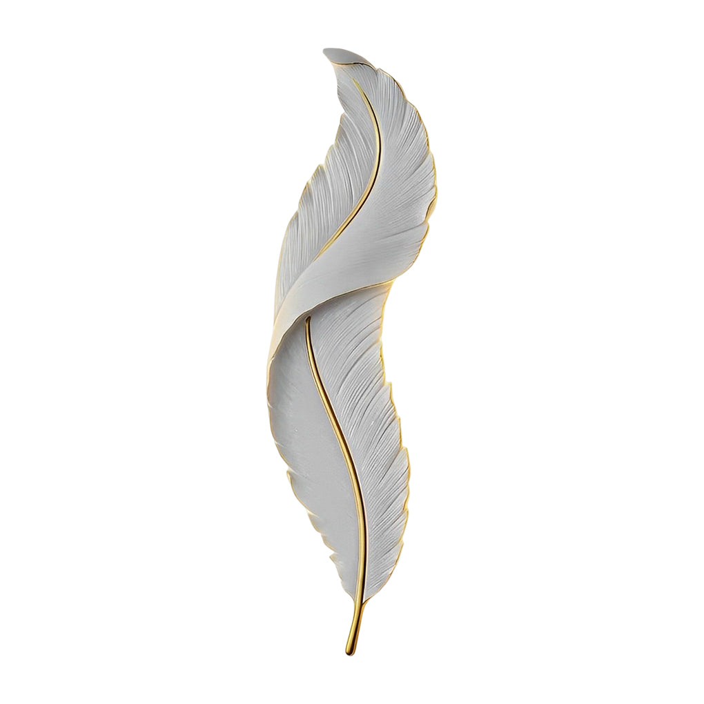 Modern White Resin Feather LED Wall Light - Luxury Corridor Lamp