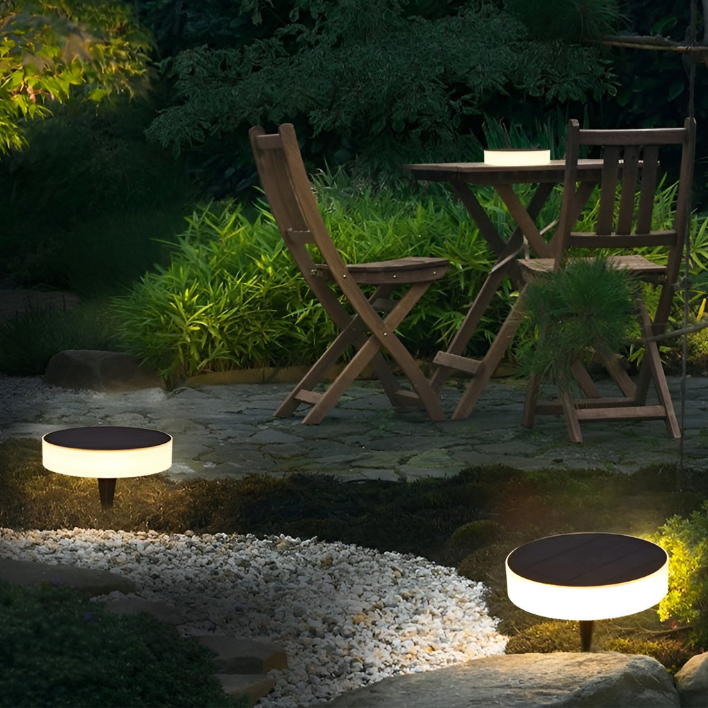Elegant LED Disc Solar Ground Lights for Landscape Decor