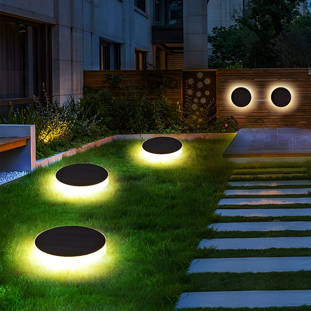 Elegant LED Disc Solar Ground Lights for Landscape Decor