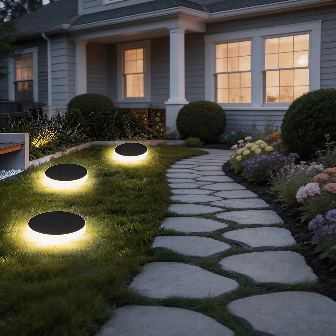 Elegant LED Disc Solar Ground Lights for Landscape Decor