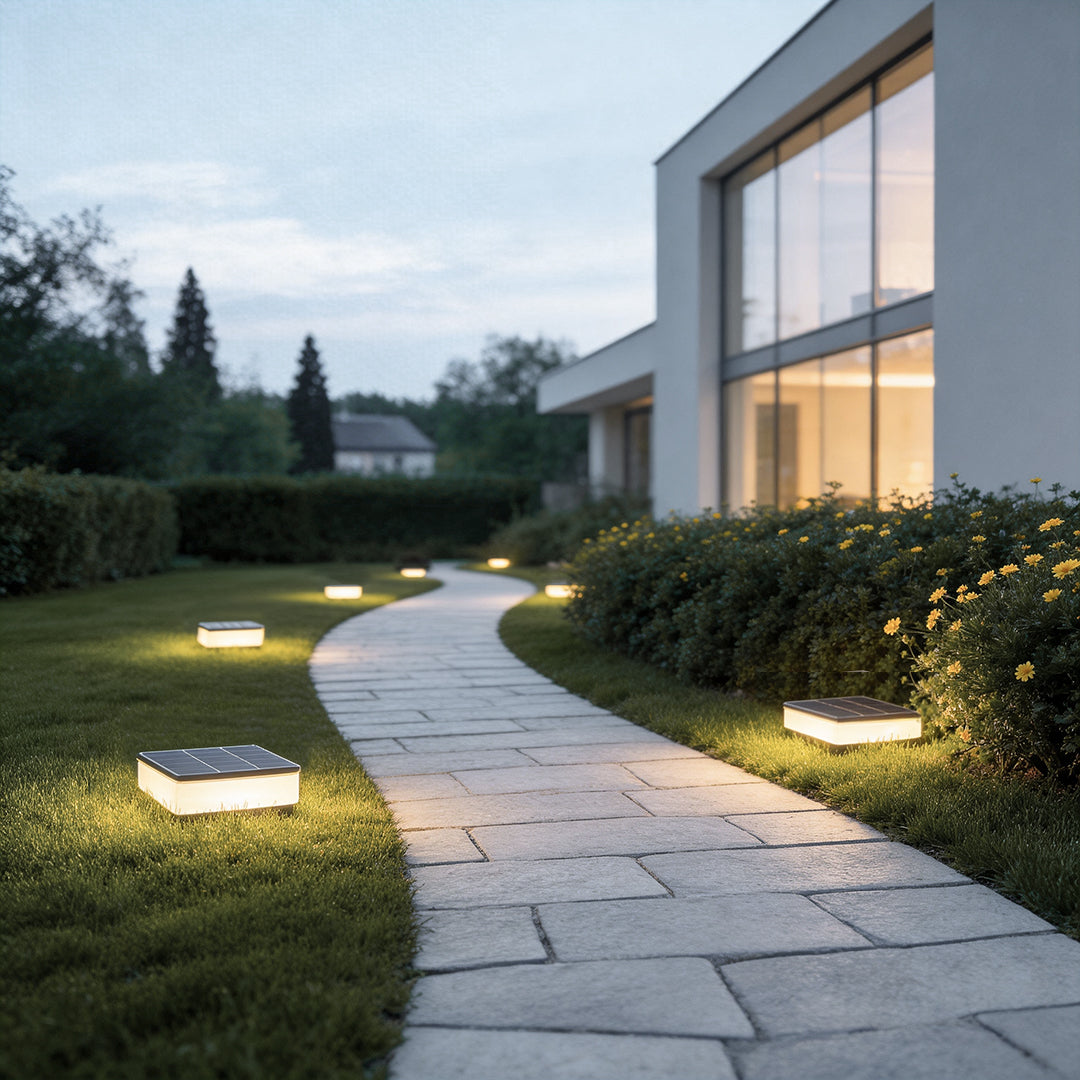 Elegant LED Disc Solar Ground Lights for Landscape Decor