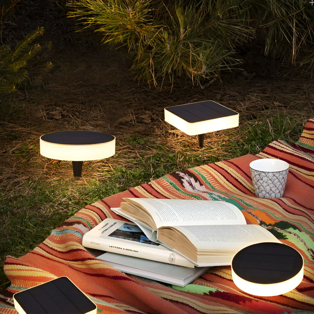 Elegant LED Disc Solar Ground Lights for Landscape Decor