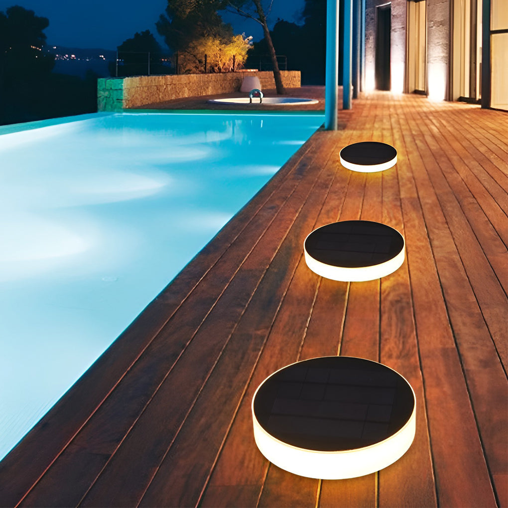 Elegant LED Disc Solar Ground Lights for Landscape Decor