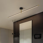 Minimalist Black and Gold LED Semi Flush Mount Ceiling Light