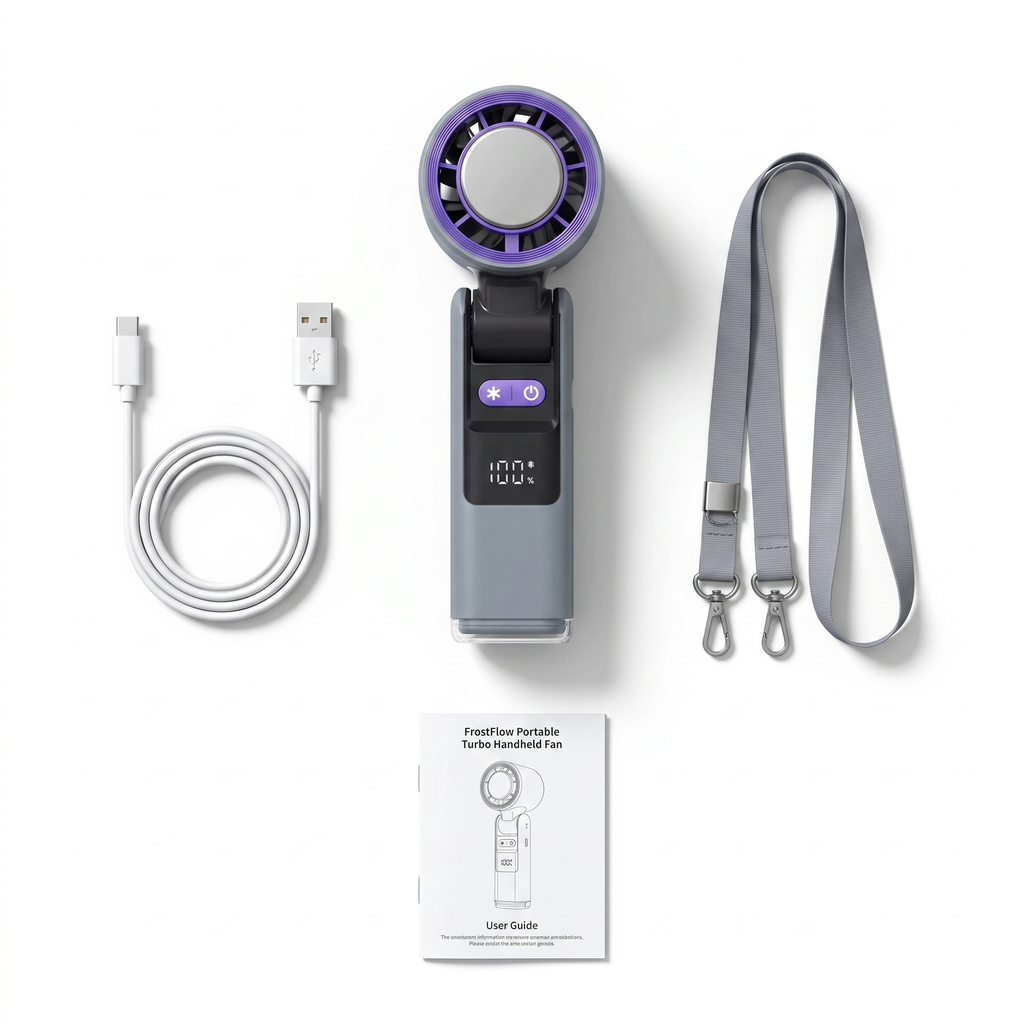 FrostFlow Portable Turbo Handheld Fan